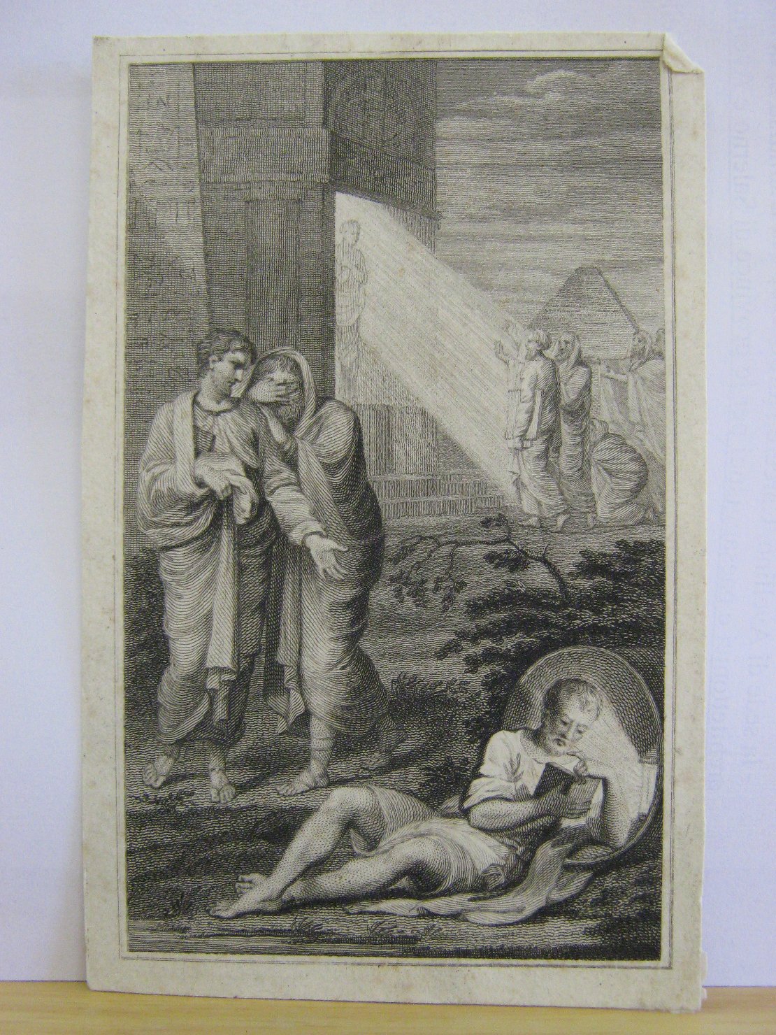 Scena egiziana, figura maschile (stampa, frammento) - ambito italiano (prima metï¿½ sec. XIX)