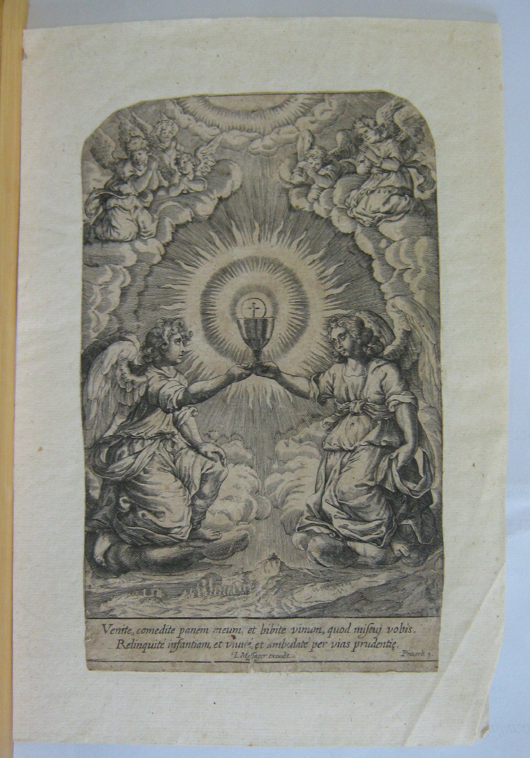 Venite, comedite panem meum, Eucaristia (stampa, frammento) di Messager Jean (seconda metï¿½ sec. XVII)