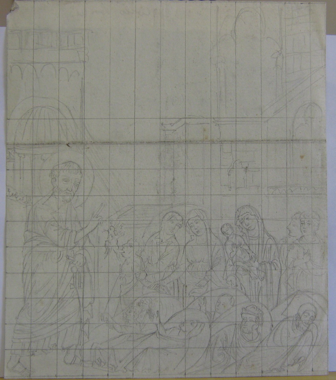 San Pietro libera un'indemoniata, San Pietro (disegno, frammento) di Lasinio Carlo (prima metï¿½ sec. XIX)