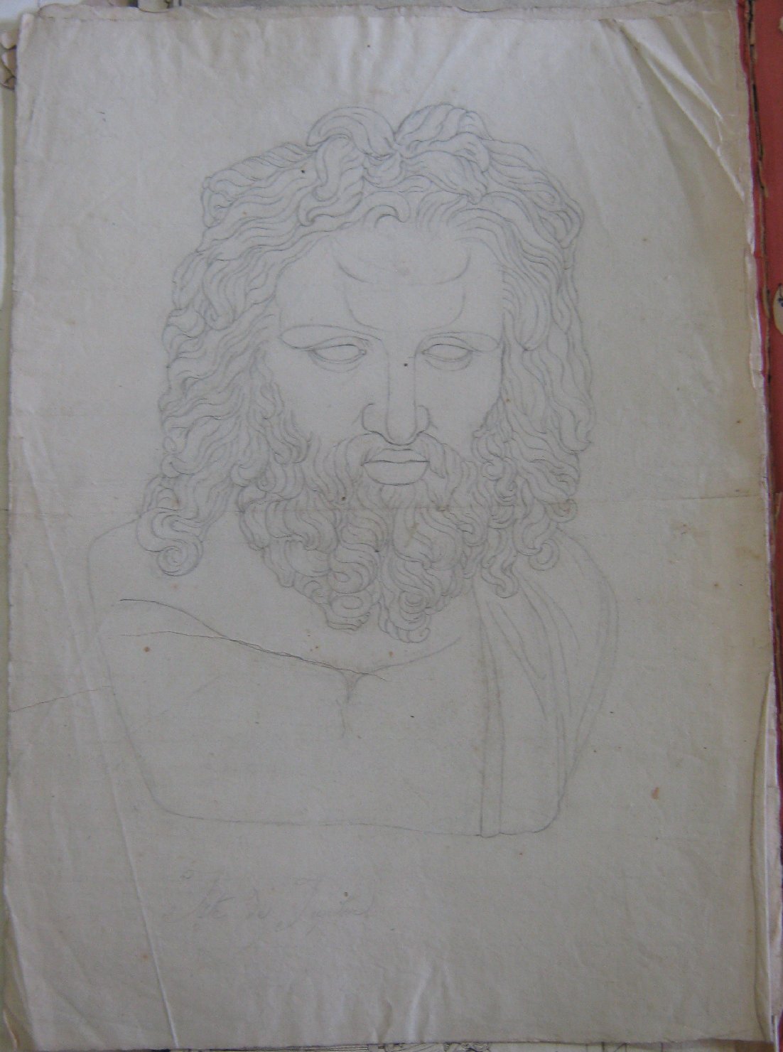 ritratto d'uomo (disegno, frammento) - ambito italiano (prima metï¿½ sec. XIX)