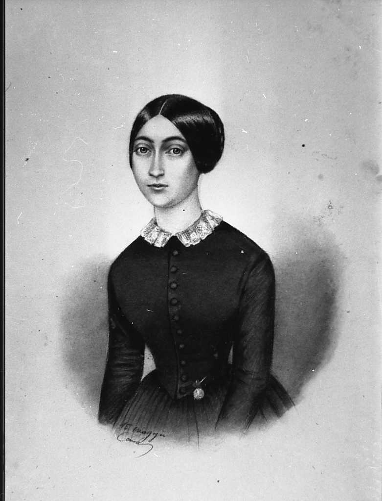 ritratto di giovane donna, ritratto di donna (disegno) di Elisa Toscanelli (metà sec. XIX)