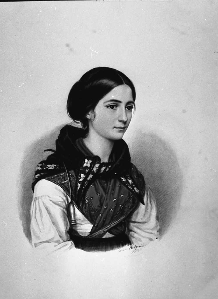 ritratto di giovane contadina, ritratto di donna (disegno) di Elisa Toscanelli (metà sec. XIX)
