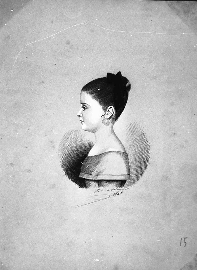 ritratto di Elena Mastiani, ritratto di donna (disegno) di Elisa Toscanelli (metà sec. XIX)