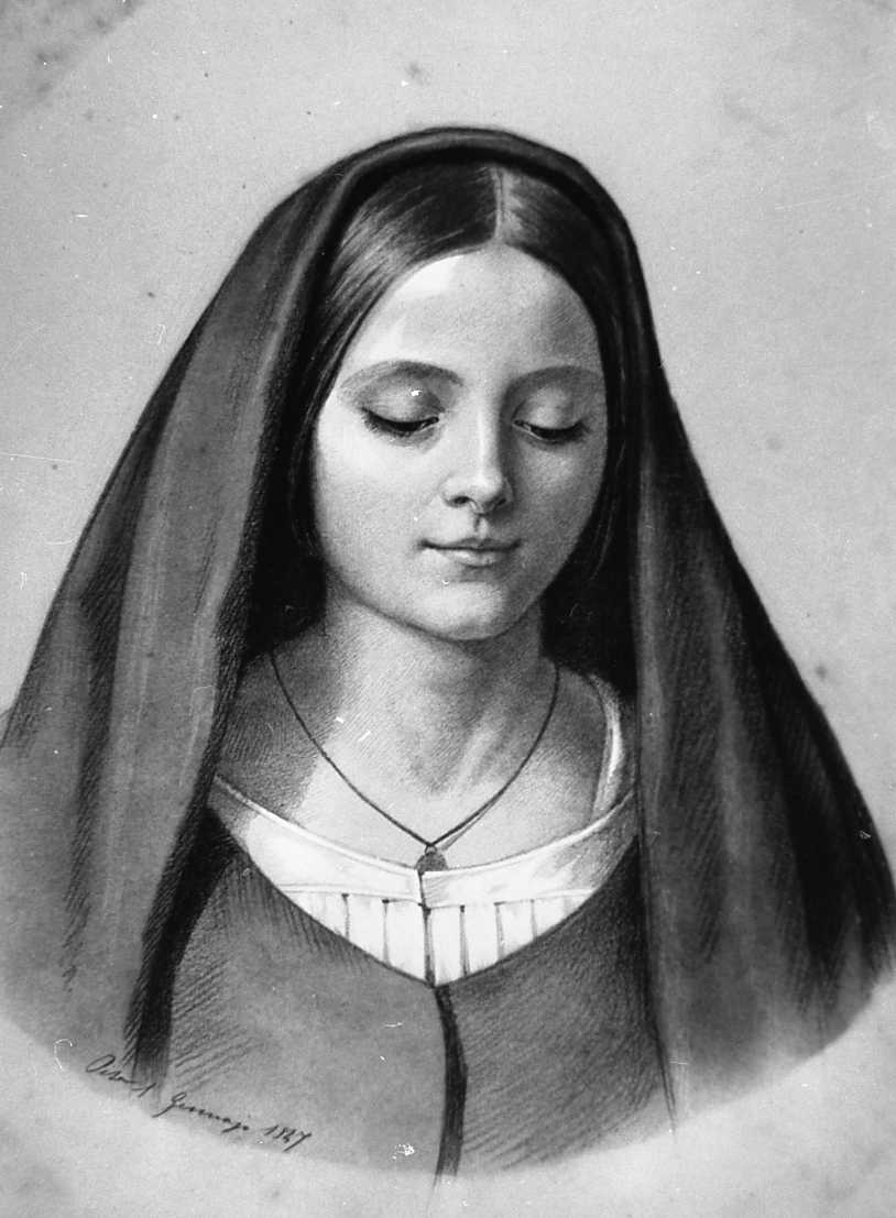 ritratto di donna (disegno) di Elisa Toscanelli (metà sec. XIX)