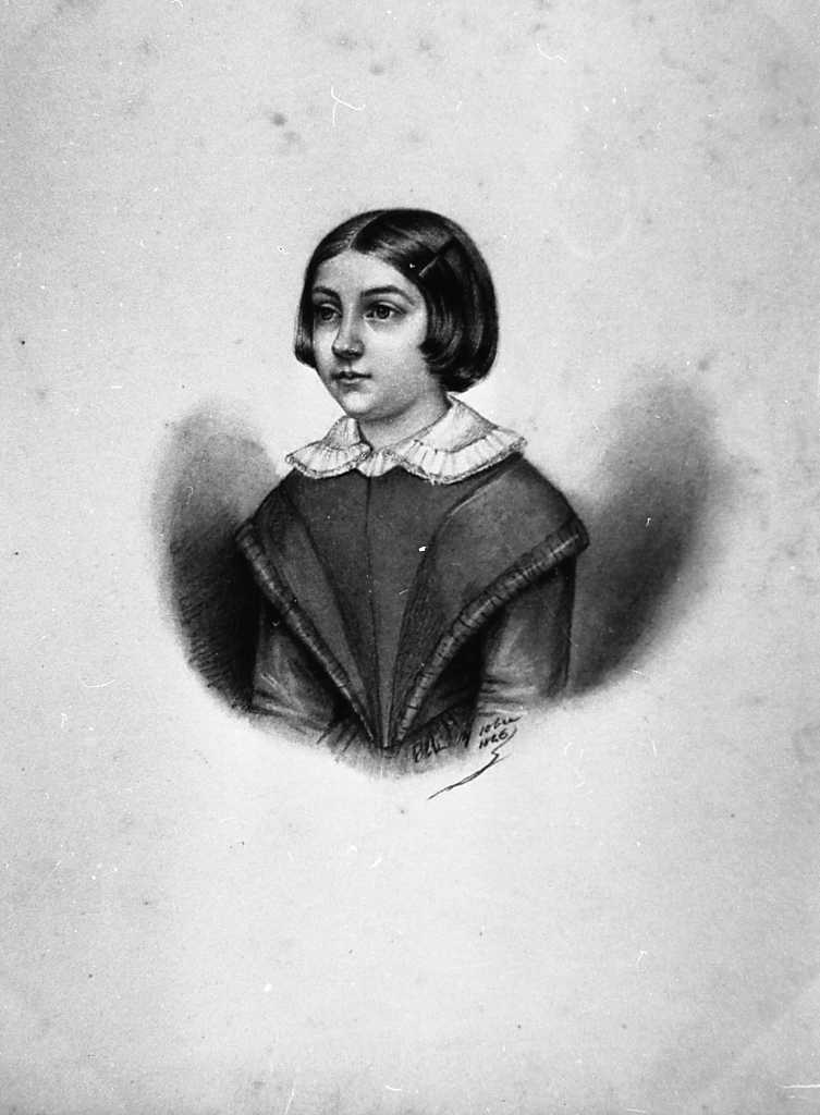 ritratto di Virginia Agostini, ritratto di donna (disegno) di Elisa Toscanelli (metà sec. XIX)