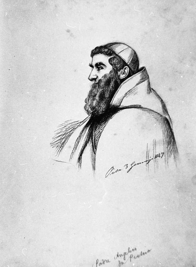 ritratto di Padre Angelico da Pistoia, ritratto di ecclesiastico (disegno) di Elisa Toscanelli (metà sec. XIX)