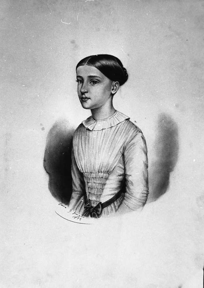 ritratto di bambina (disegno) di Elisa Toscanelli (metà sec. XIX)