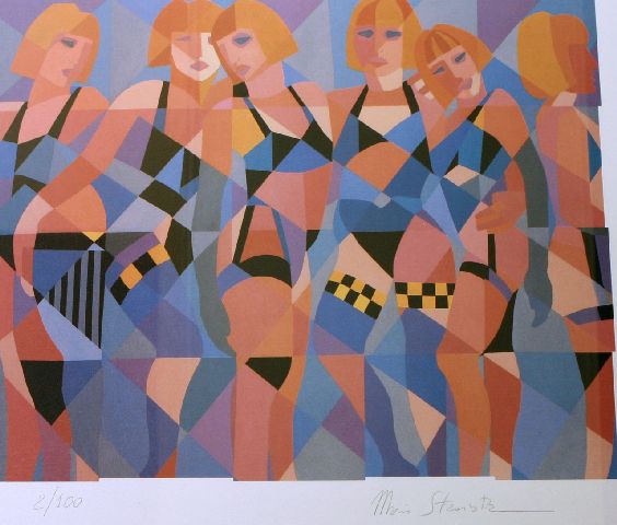 danza di ballerine (stampa) di Straziota Mario (seconda metà sec. XX)