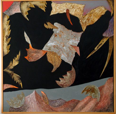 "Cosmica" Le stazioni del tempo, composizione astratta (dipinto) di Epifani Vincenzo (ultimo quarto sec. XX)