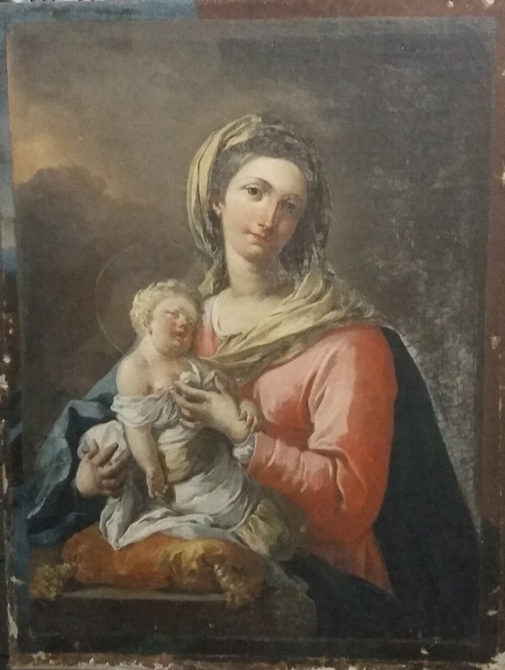 Madonna con Bambino (dipinto, opera isolata) di Giordano Luca (scuola) (inizio XVIII)