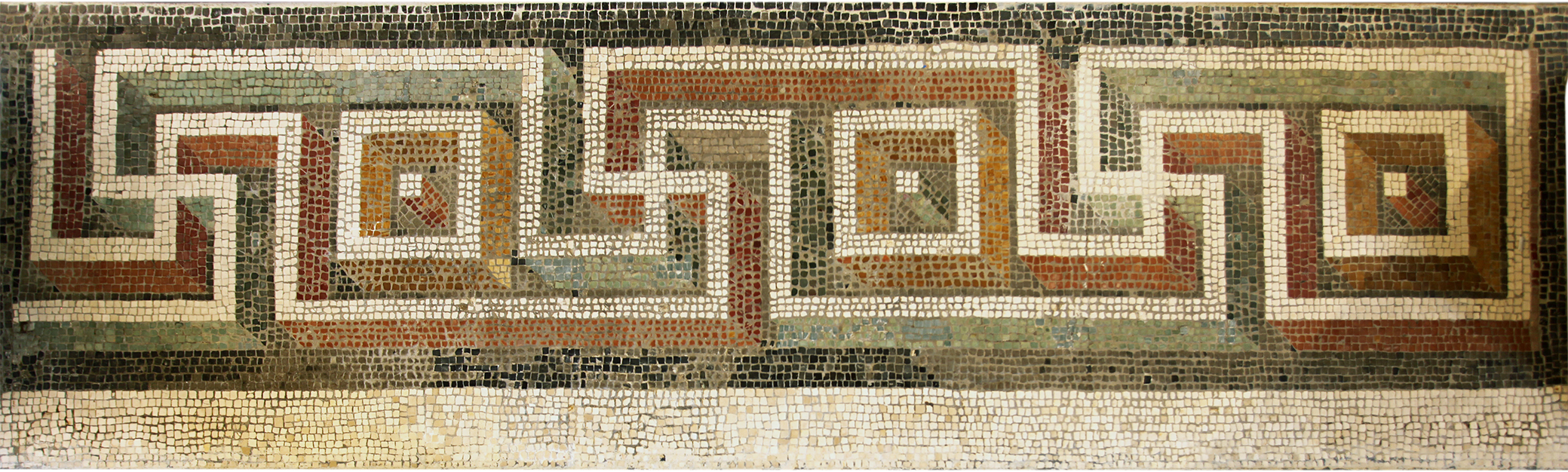 Meandro prospettico (mosaico) - Decorazione musiva romana (SECOLI/ I a.C)