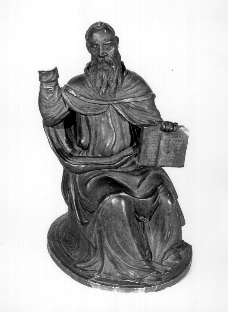 Padre della Chiesa (statuetta, opera isolata) di fra' Angelo de Martano (fine sec. XVI)
