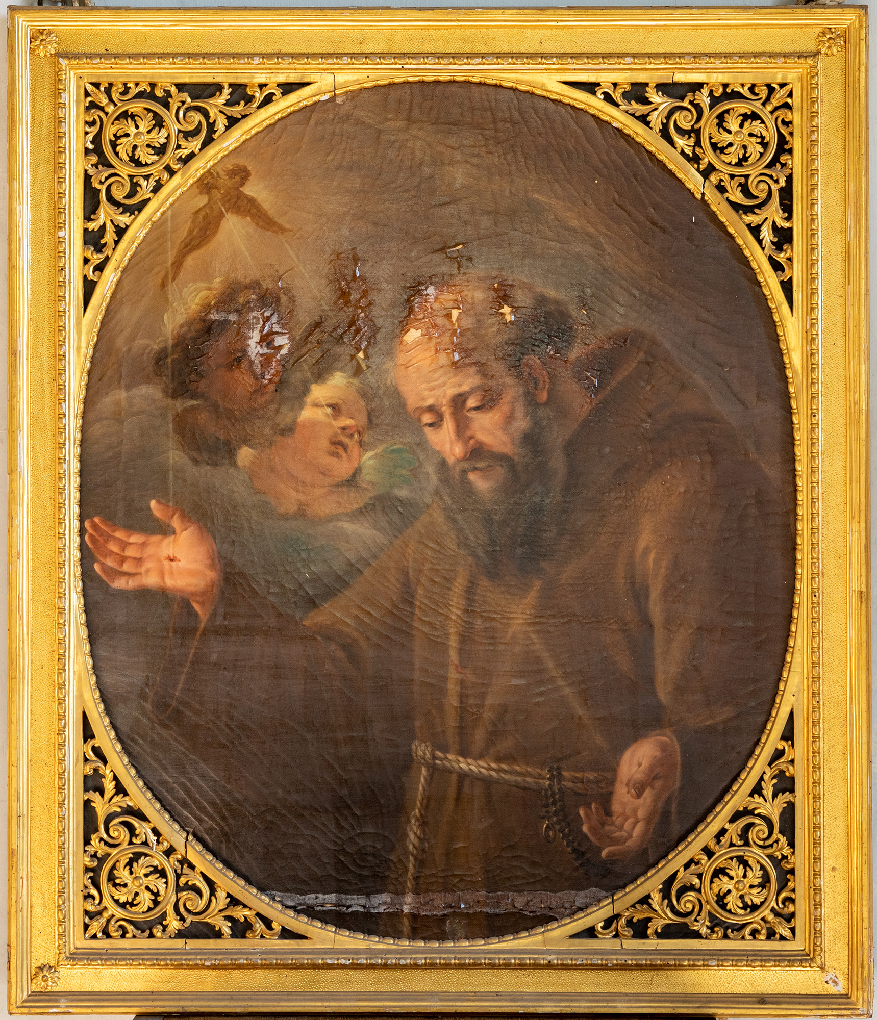 San Francesco riceve le stigmate (dipinto, opera isolata) - ambito marchigiano (prima metà sec. XVII)