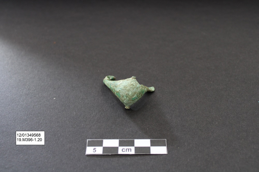 fibula/ a navicella, con bottoni laterali - Ambito laziale (PERIODIZZAZIONI/ Protostoria/ Eta' del Ferro)