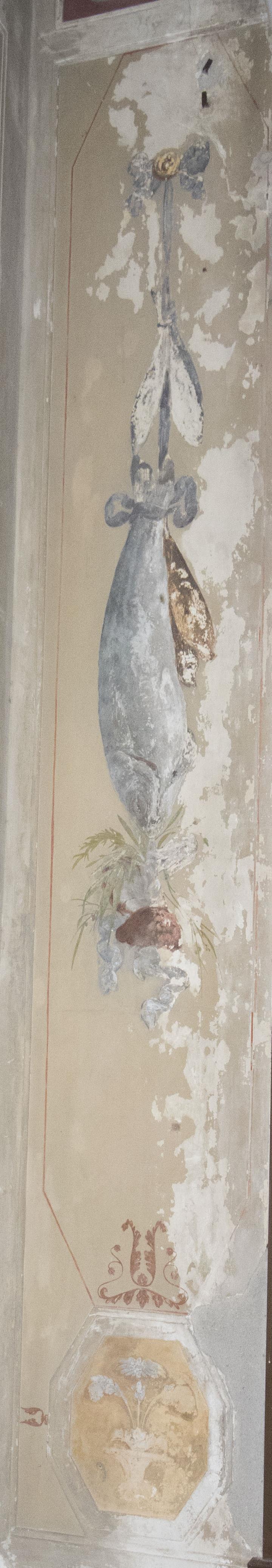 pendone con pescato (dipinto) di Canal Giambattista (attribuito) - ambito veneto (fine/ inizio XVIII/ XIX)