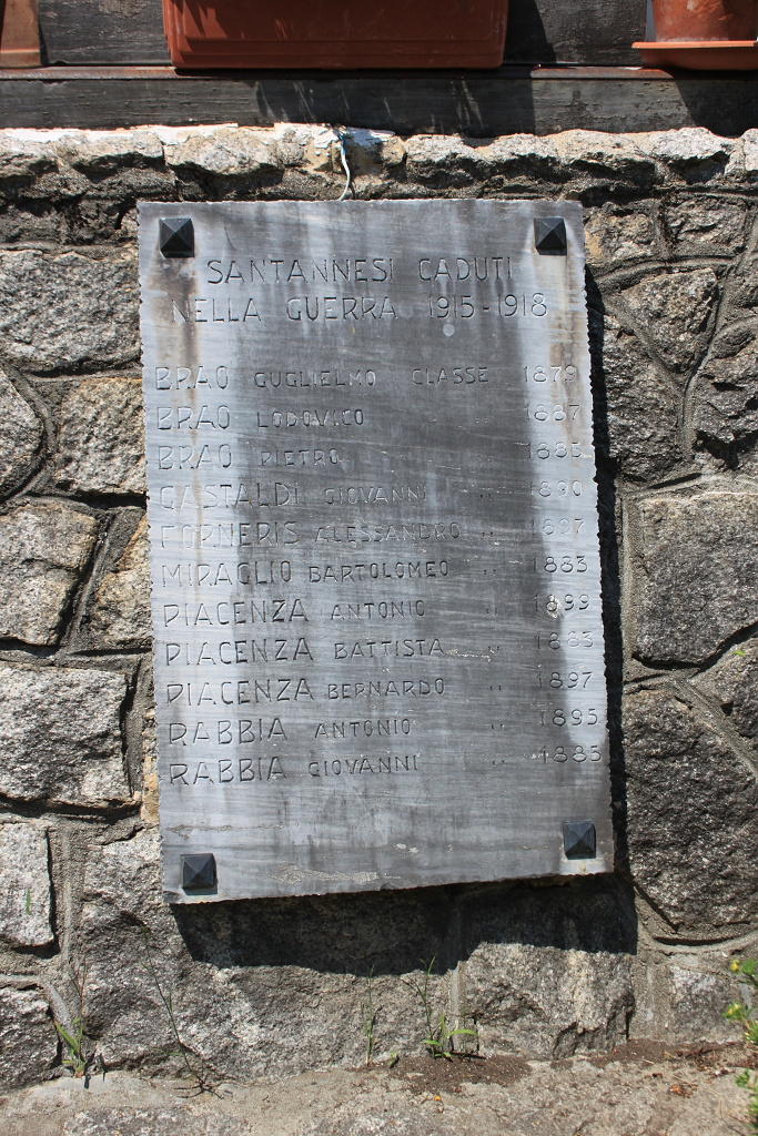 monumento ai caduti, Monumento ai caduti della prima e della seconda guerra mondiale - ambito piemontese (XX)
