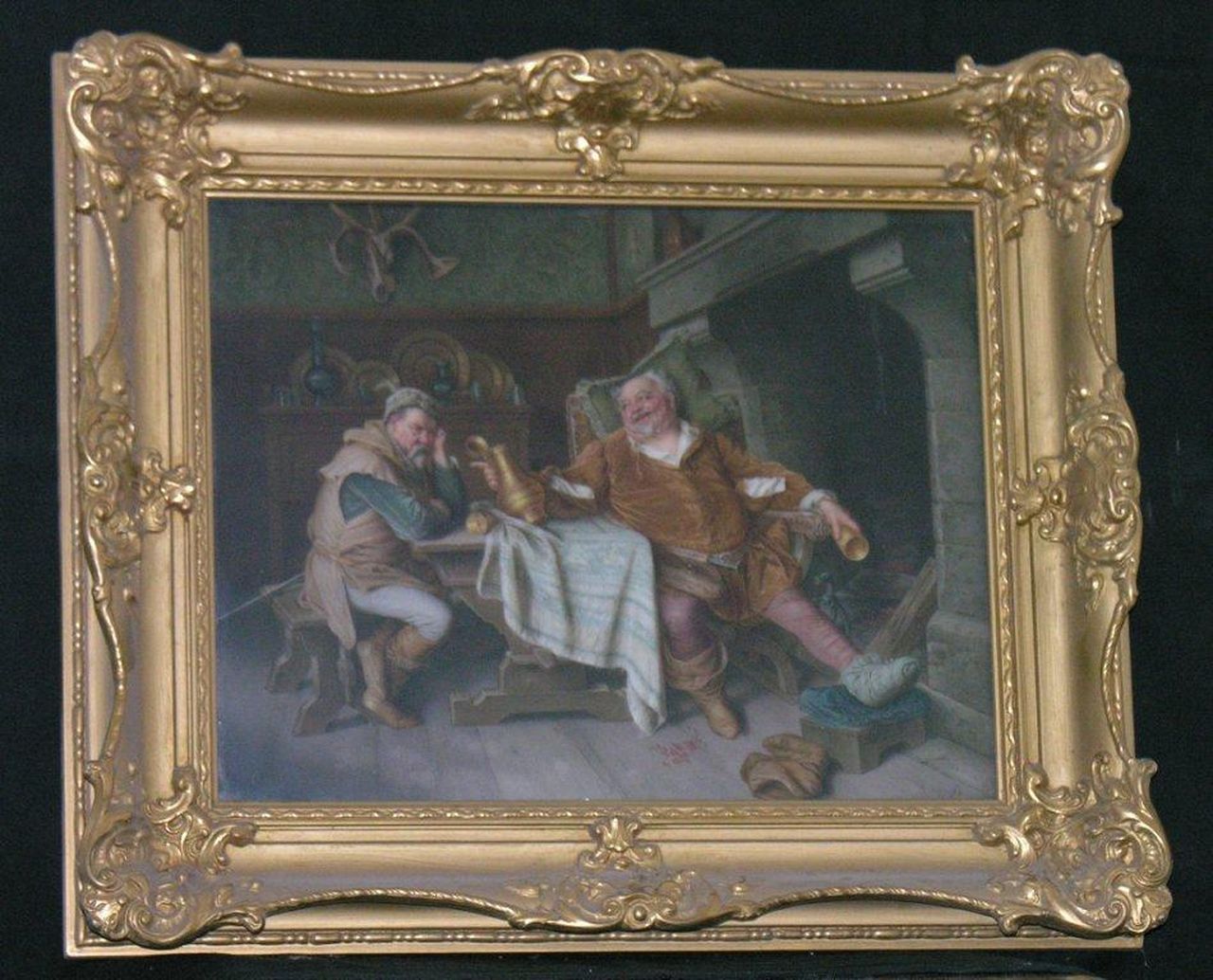 Falstaff und Bardolph (Falstaff di Arrigo Boito), Falstaff e Bardolfo (dipinto) di Albert Scherf - manifattura turingia (sec. XX)