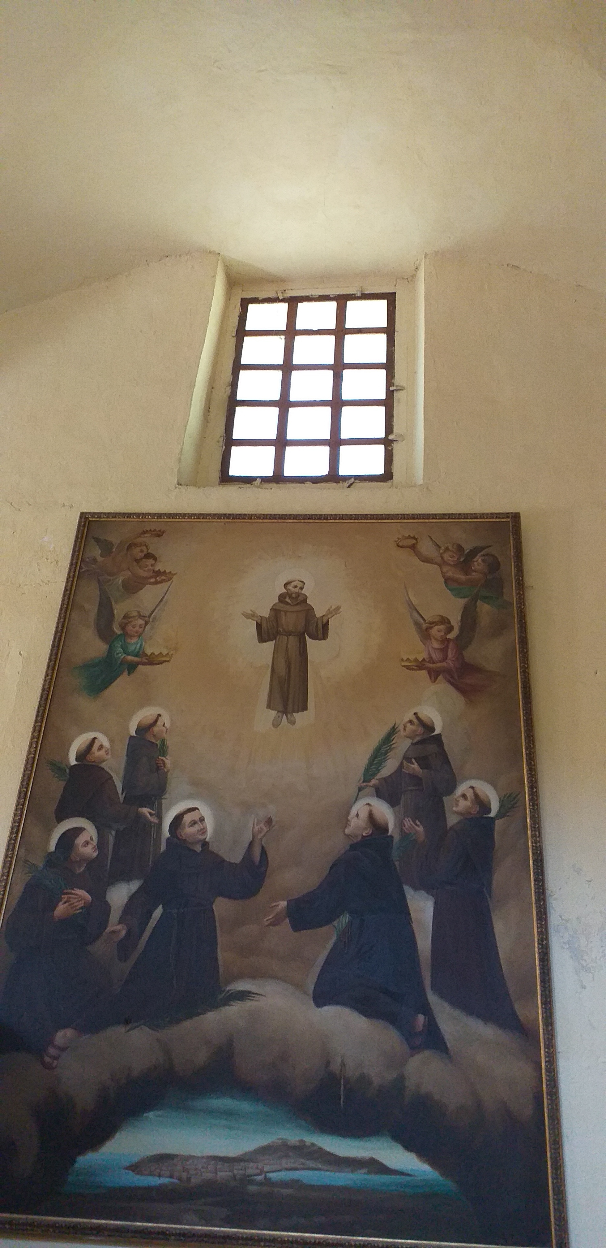 Gloria di San Francesco D'Assisi e i sette Martiri Calabresi, San Francesco d'Assisi e martiri (dipinto, opera isolata) di Greco, Giovanni - ambito calabrese (secondo quarto XX)