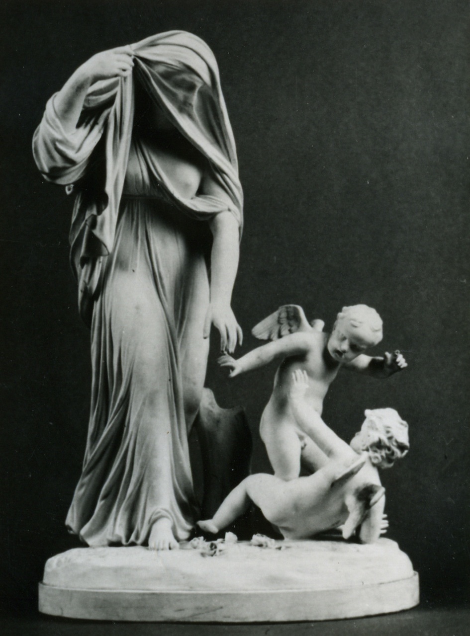 figura femminile e putto alato (gruppo scultoreo) - Manifattura Imperiale di porcellane, Vienna (XIX)