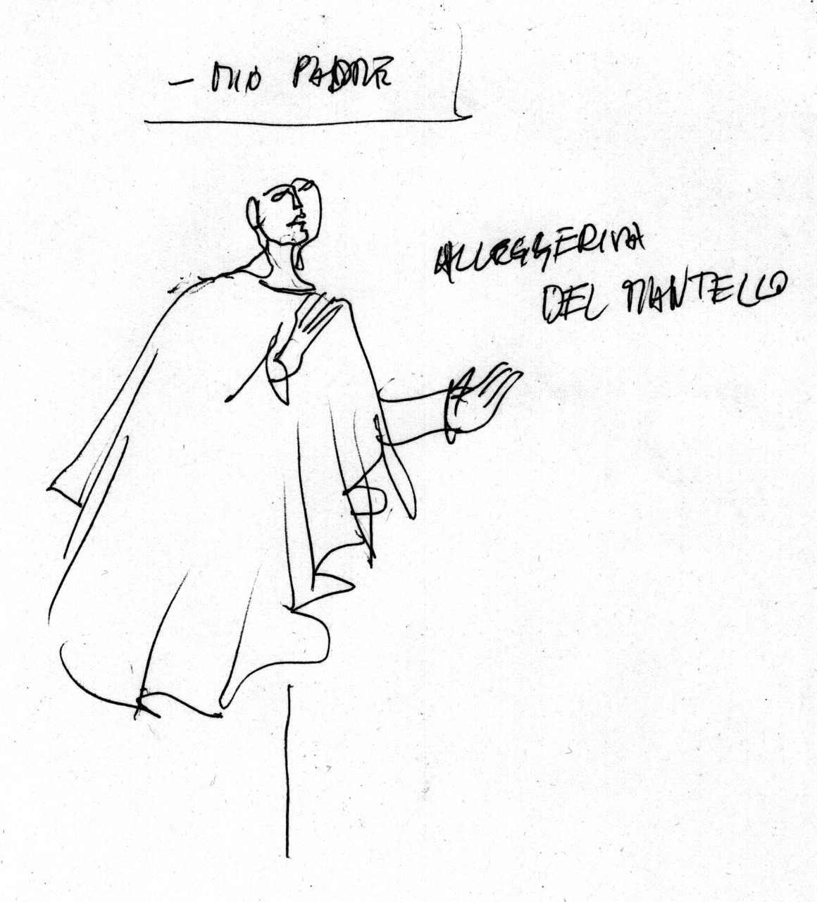 appunti con schizzi e note manoscritte (disegno) di Fo, Dario, Fo, Dario (XX)