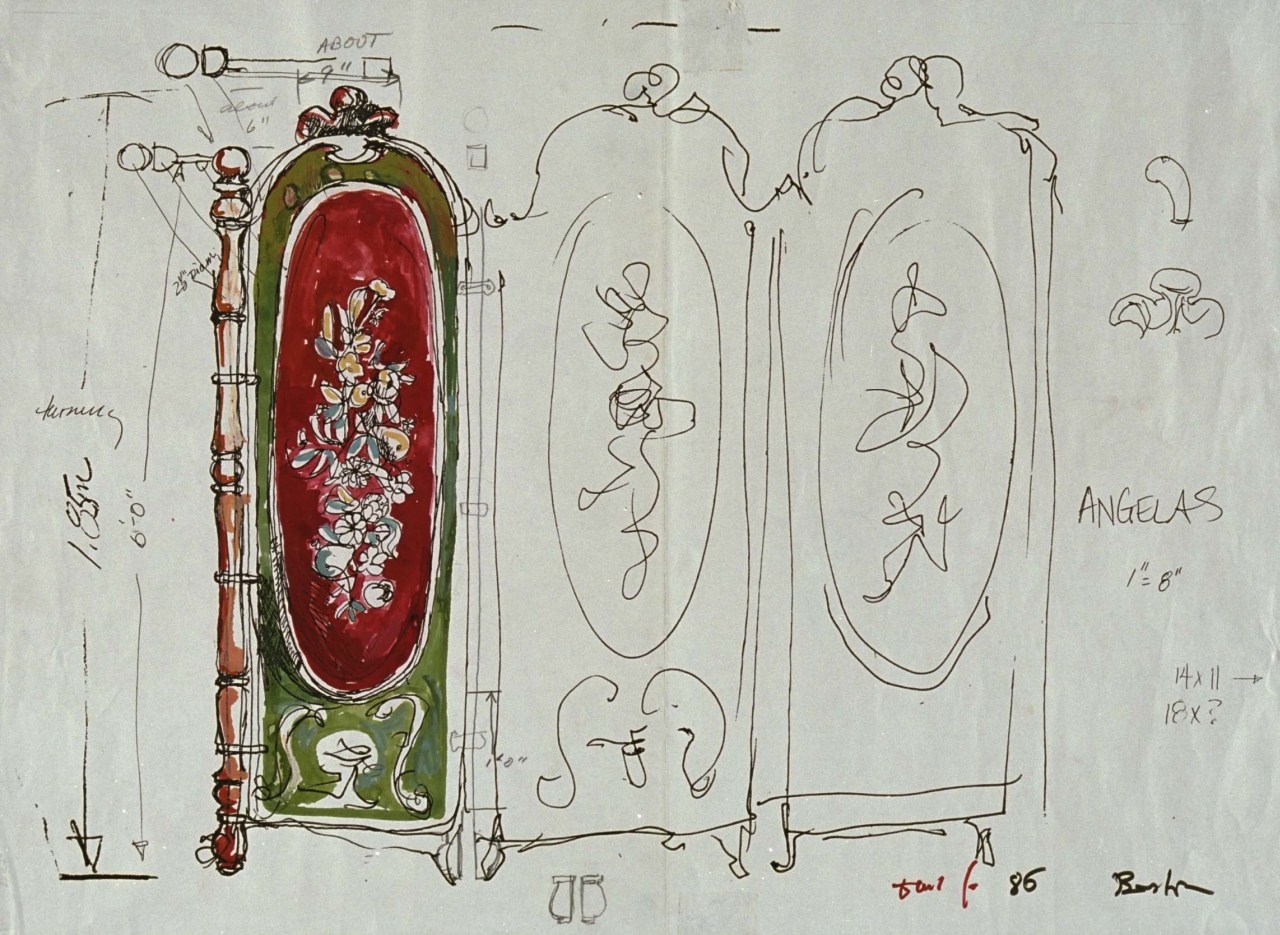 studio per la realizzazione di un separé (disegno) di Fo, Dario (XX)