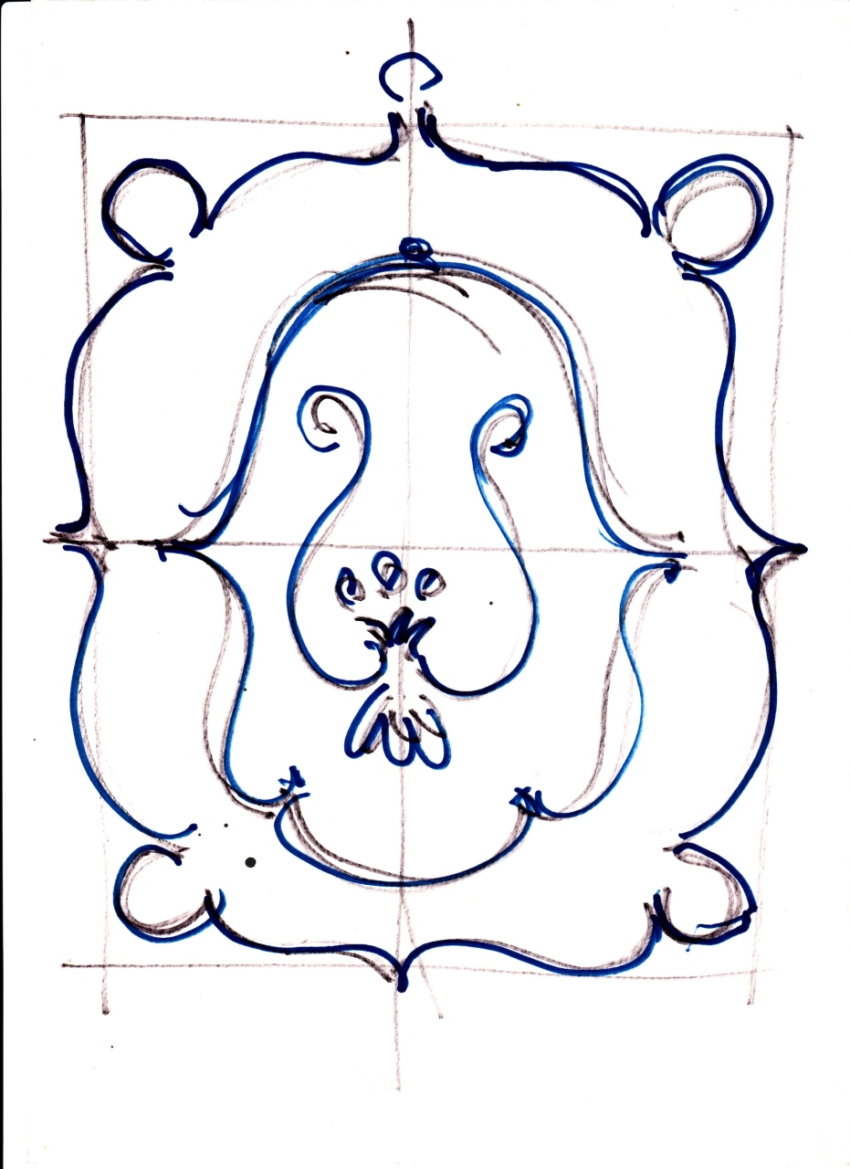 motivo decorativo per un separé di scena (disegno) di Fo, Dario (XX)
