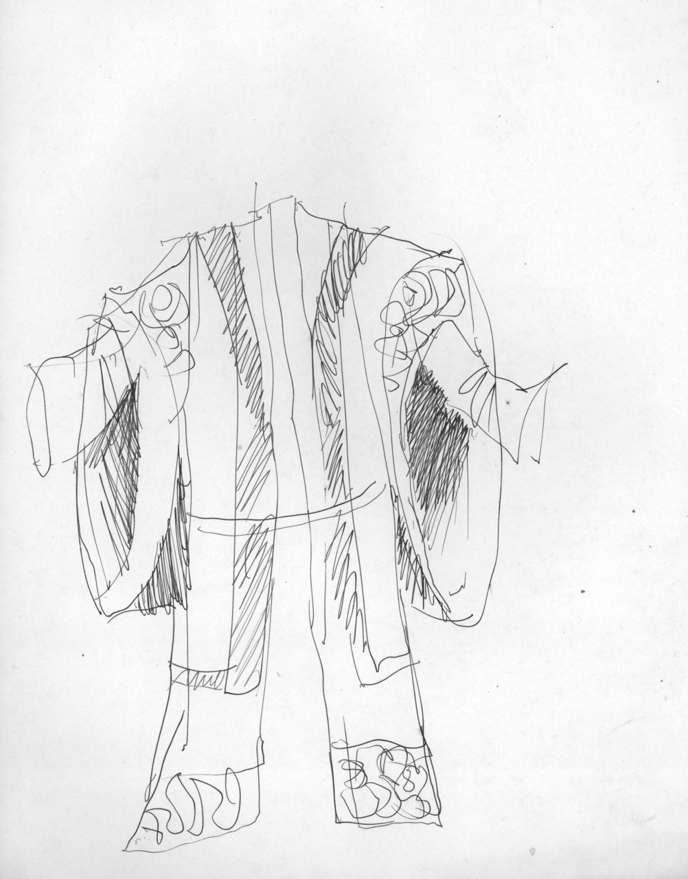 costume di scena, maschile (disegno) di Fo, Dario (XX)