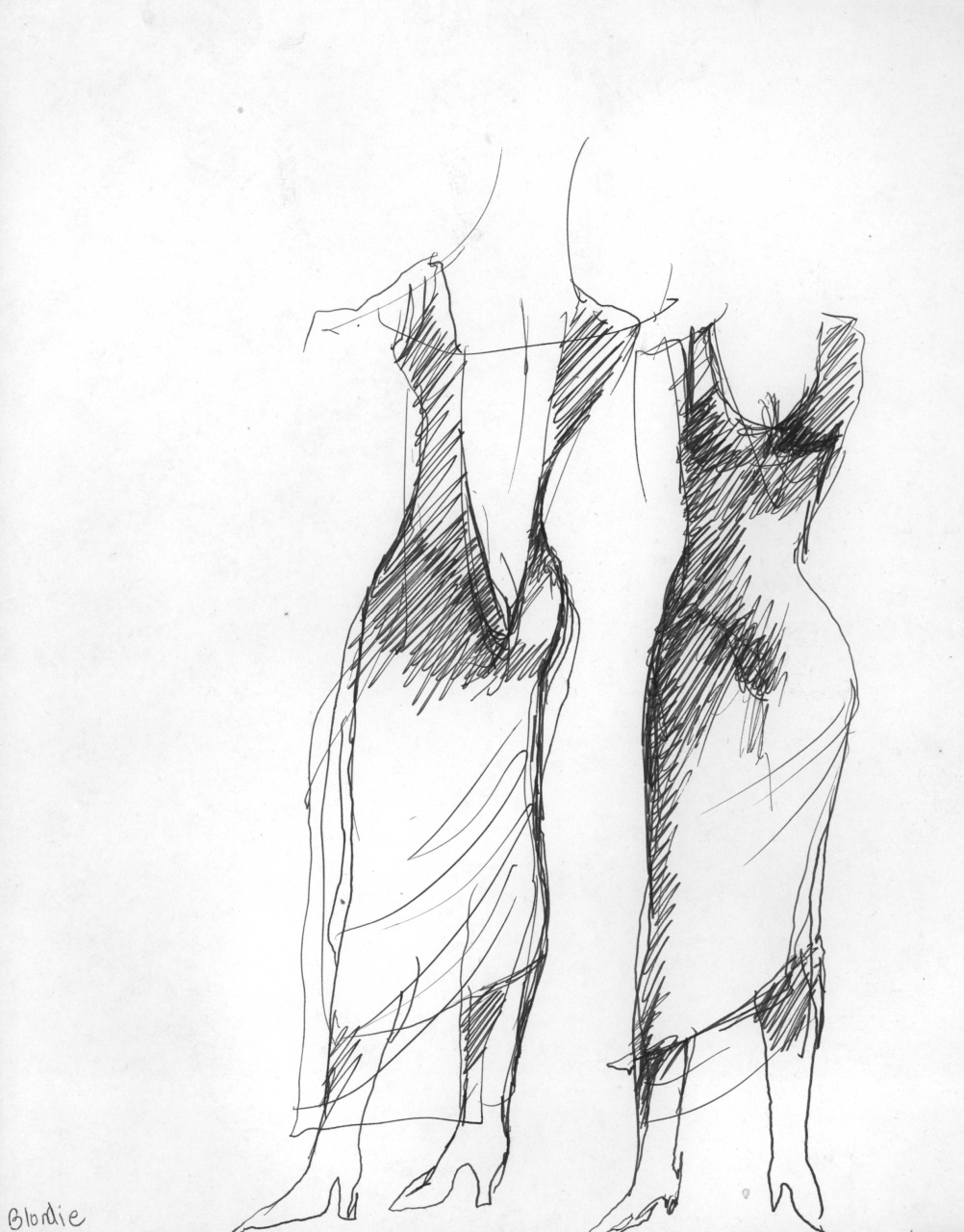 figurino per costume di scena, femminile (disegno) di Fo, Dario (XX)