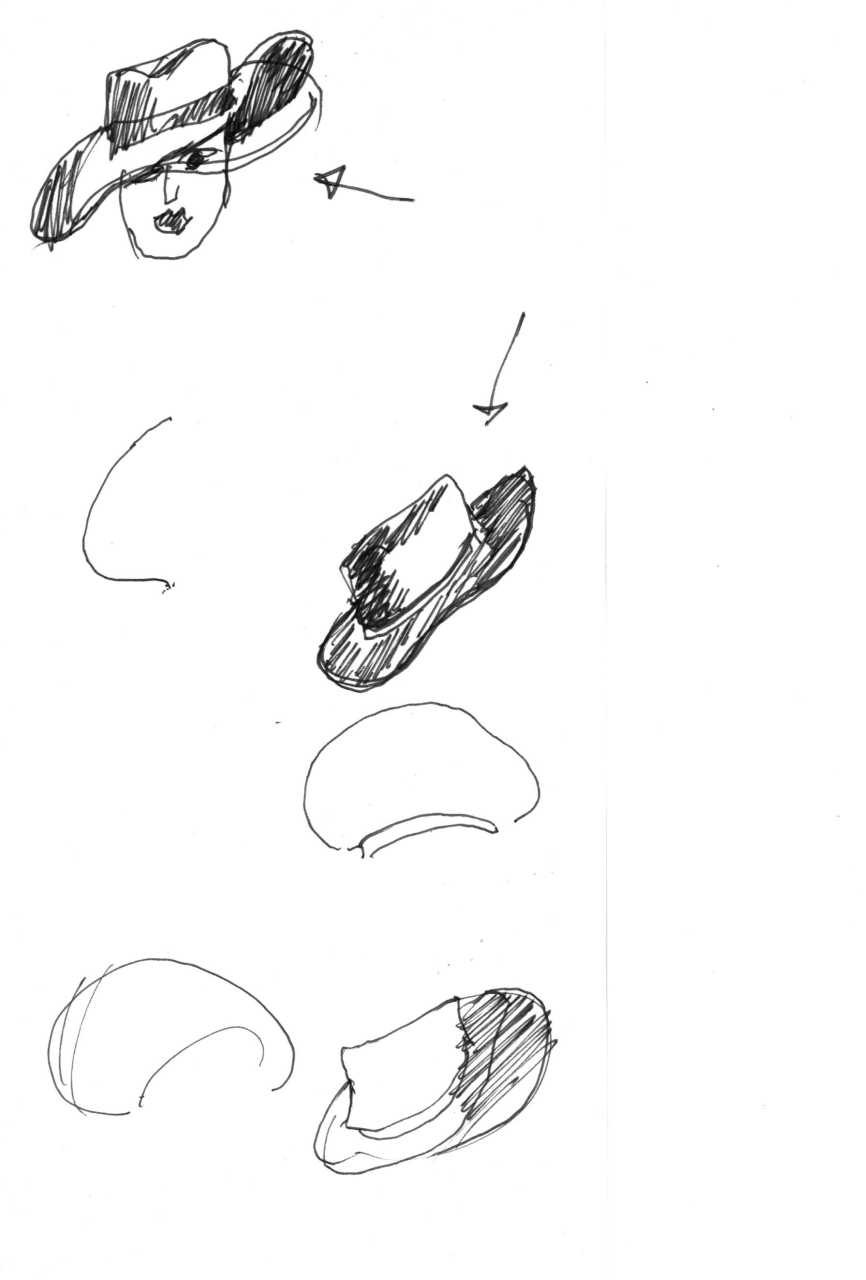 cappello per costume di scena (disegno) di Fo, Dario (XX)