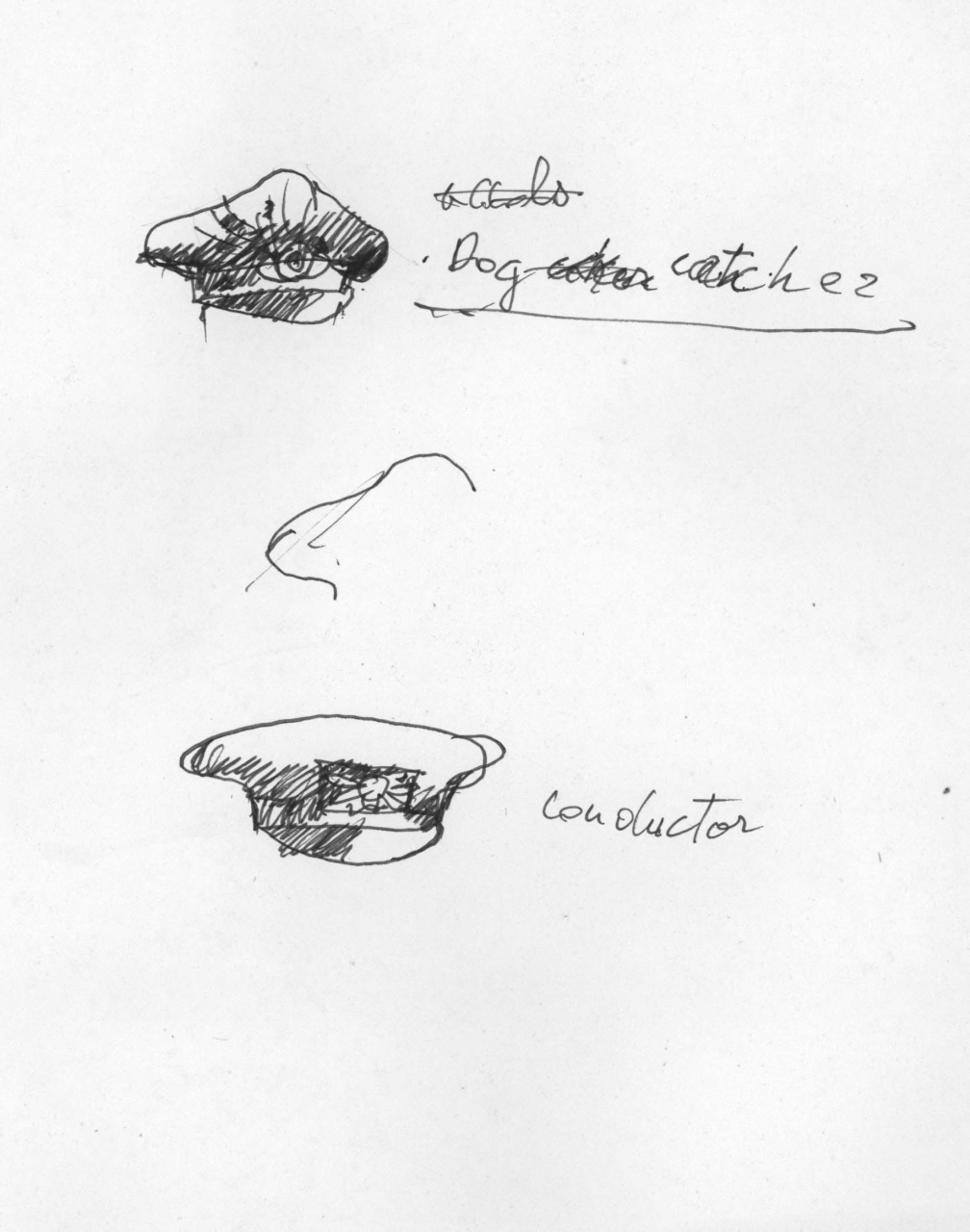 cappello per costume di scena (disegno) di Fo, Dario (XX)