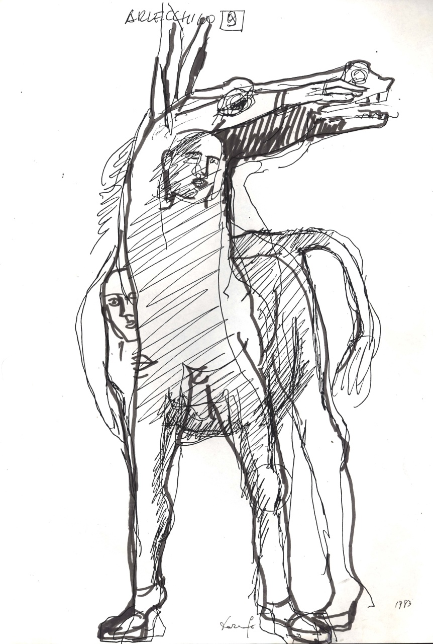 appunti con schizzi e note manoscritte (disegno) di Fo, Dario, Fo, Dario (XX)