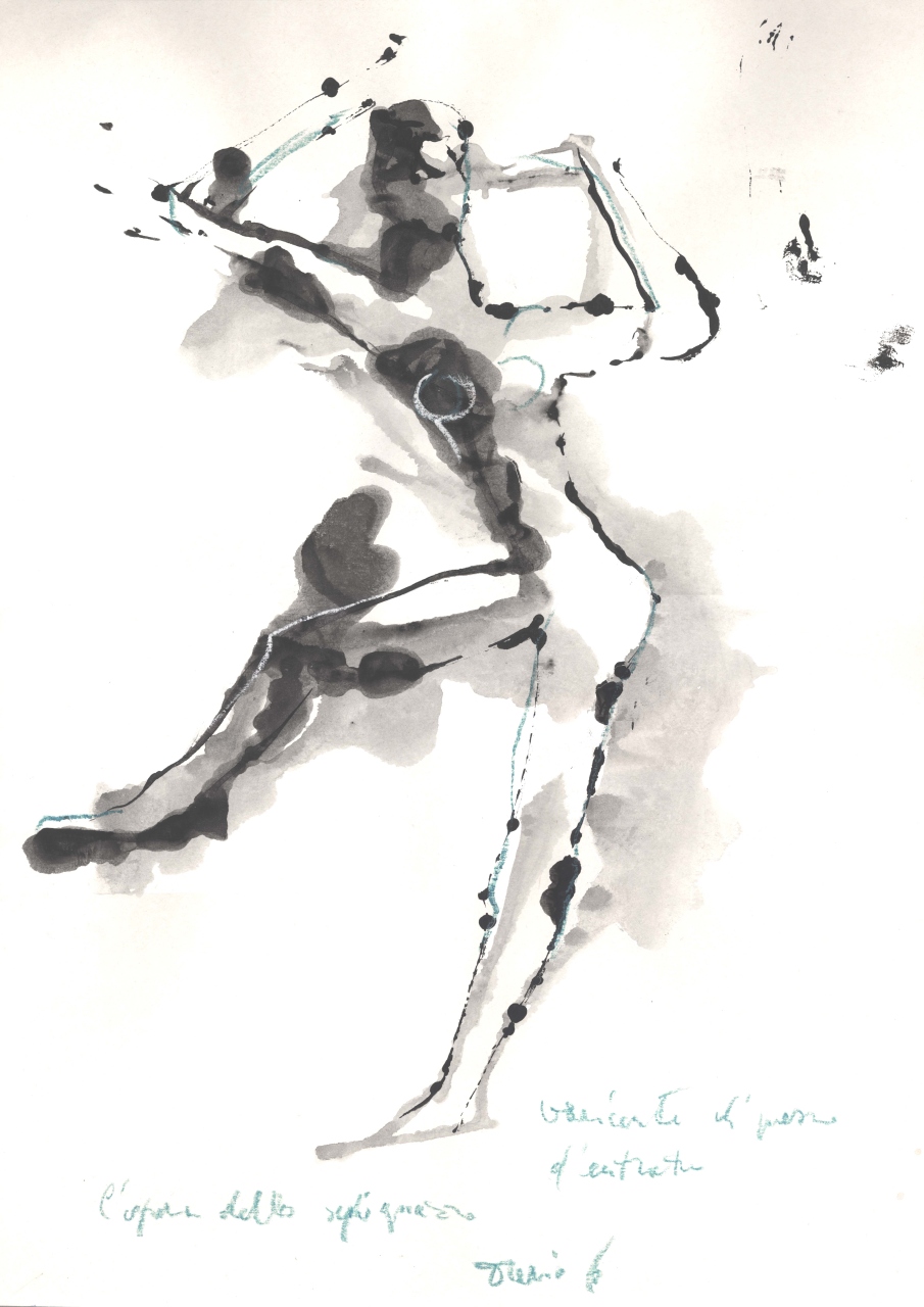 figura femminile danzante (dipinto) di Fo, Dario (XX)