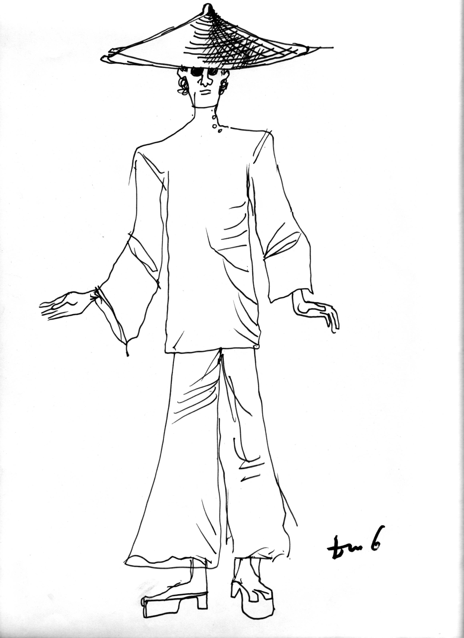 figurino per costume di scena, maschile (disegno) di Fo, Dario (XX)