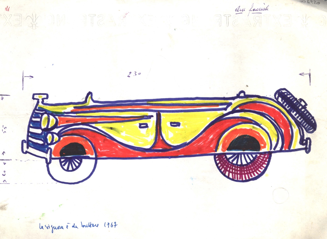 fiancata di un'automobile (disegno) di Fo, Dario (XX)