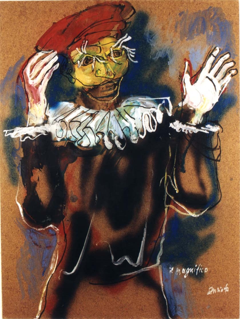 Il Magnifico, ritratto, a mezzo busto, del Magnifico (dipinto) di Fo, Dario (XX)