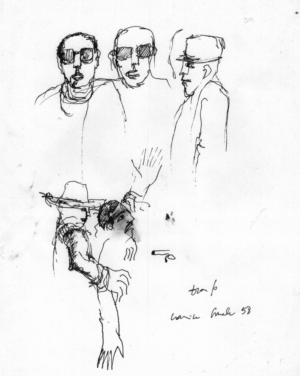 studio di figure per azione scenica (disegno) di Fo, Dario (XX)