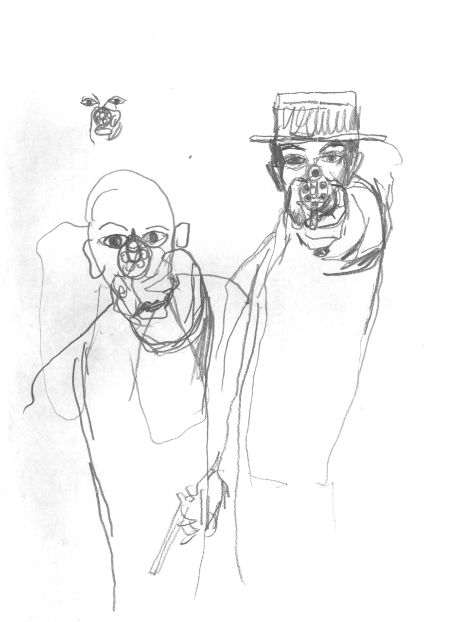 studio di un particolare di figure per azione scenica (disegno) di Fo, Dario (XX)