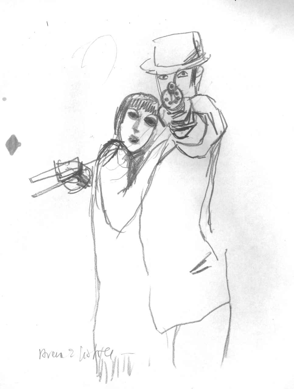 studio di figure per azione scenica (disegno) di Fo, Dario (XX)