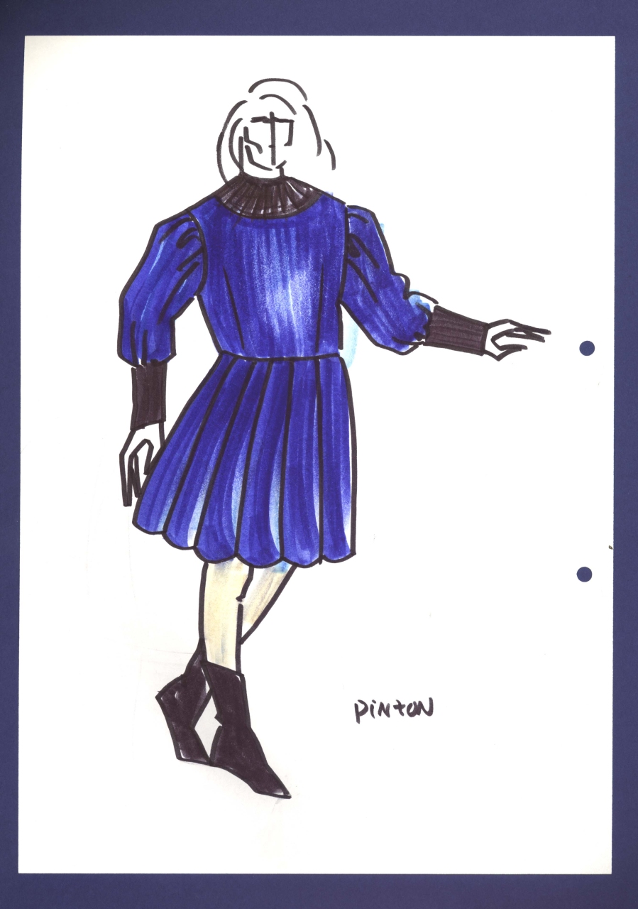 Pinzon, figurino per costume di scena, maschile, in stile cinquecentesco (disegno) di Fo, Dario, Carbonell, Miguel (XX)