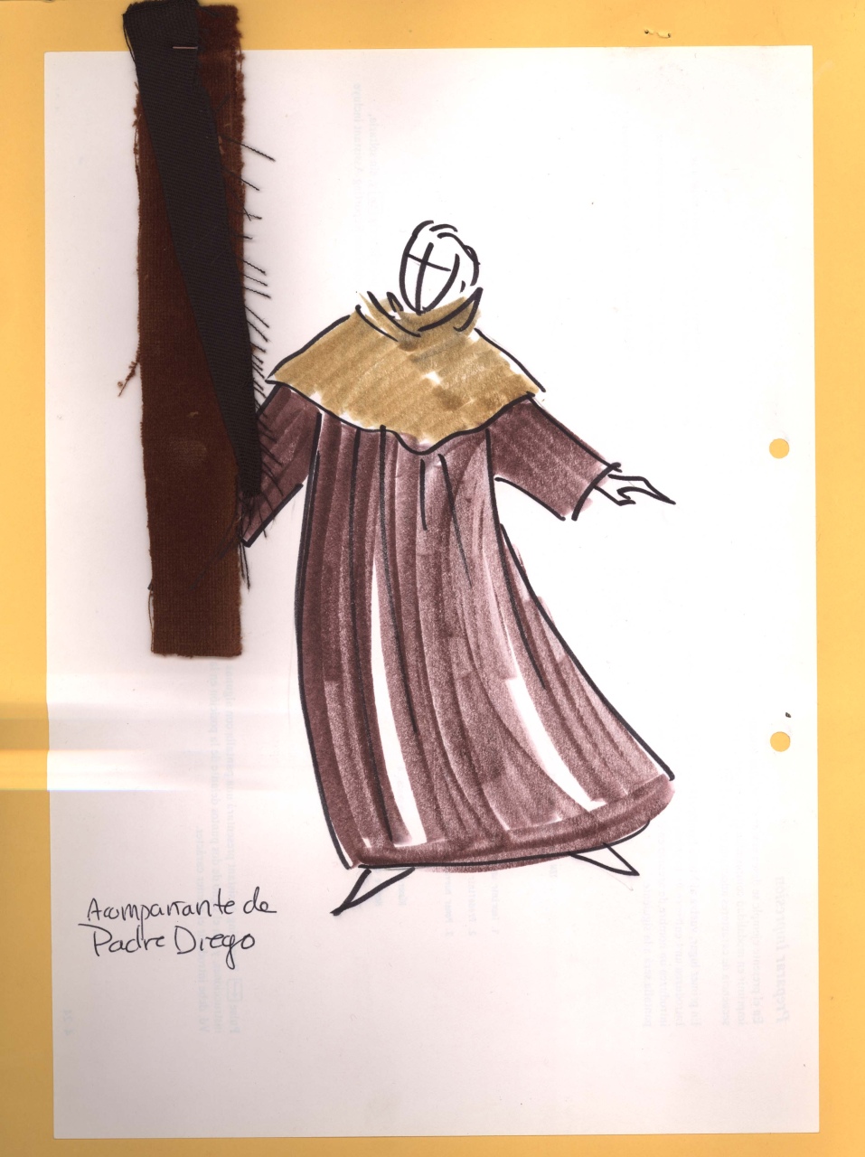 figurino per costume di scena, maschile, in stile cinquecentesco (disegno) di Fo, Dario, Carbonell, Miguel (XX)