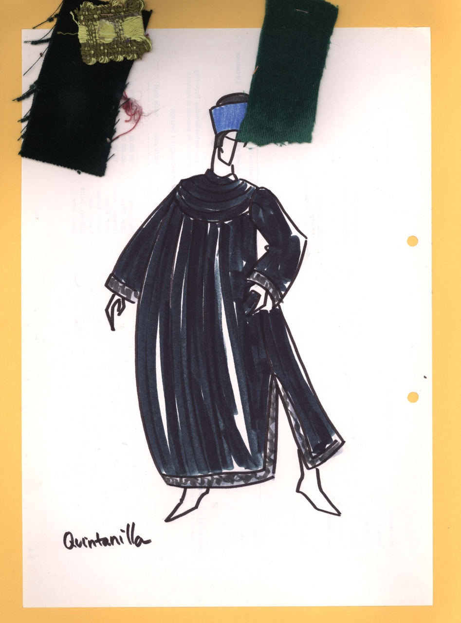 Quintanilla, figurino per costume di scena, maschile, in stile cinquecentesco (disegno) di Fo, Dario, Carbonell, Miguel (XX)