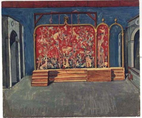 studio per scenografia teatrale (dipinto) di Fo, Dario (XX)