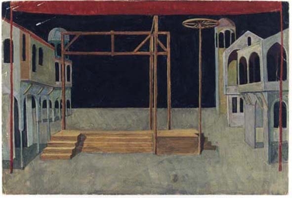 studio per scenografia teatrale (dipinto) di Fo, Dario (XX)