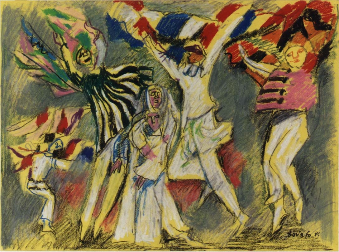 studio di figure per azione scenica (disegno) di Fo, Dario (XX)