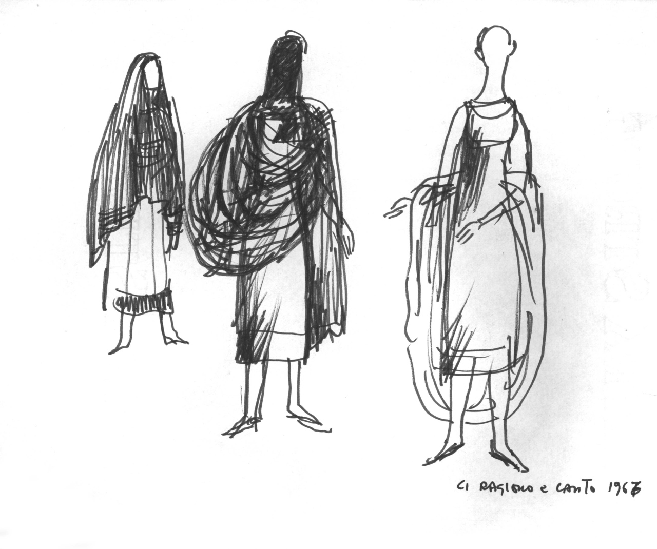 figure femminili (disegno) di Fo, Dario (XX)