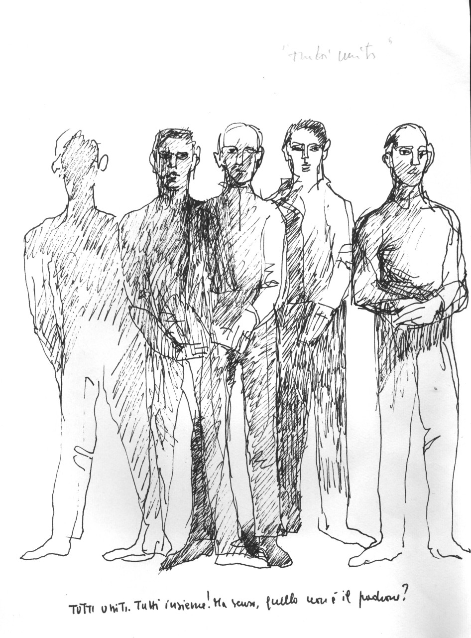 studio di figure maschili (disegno) di Fo, Dario (XX)