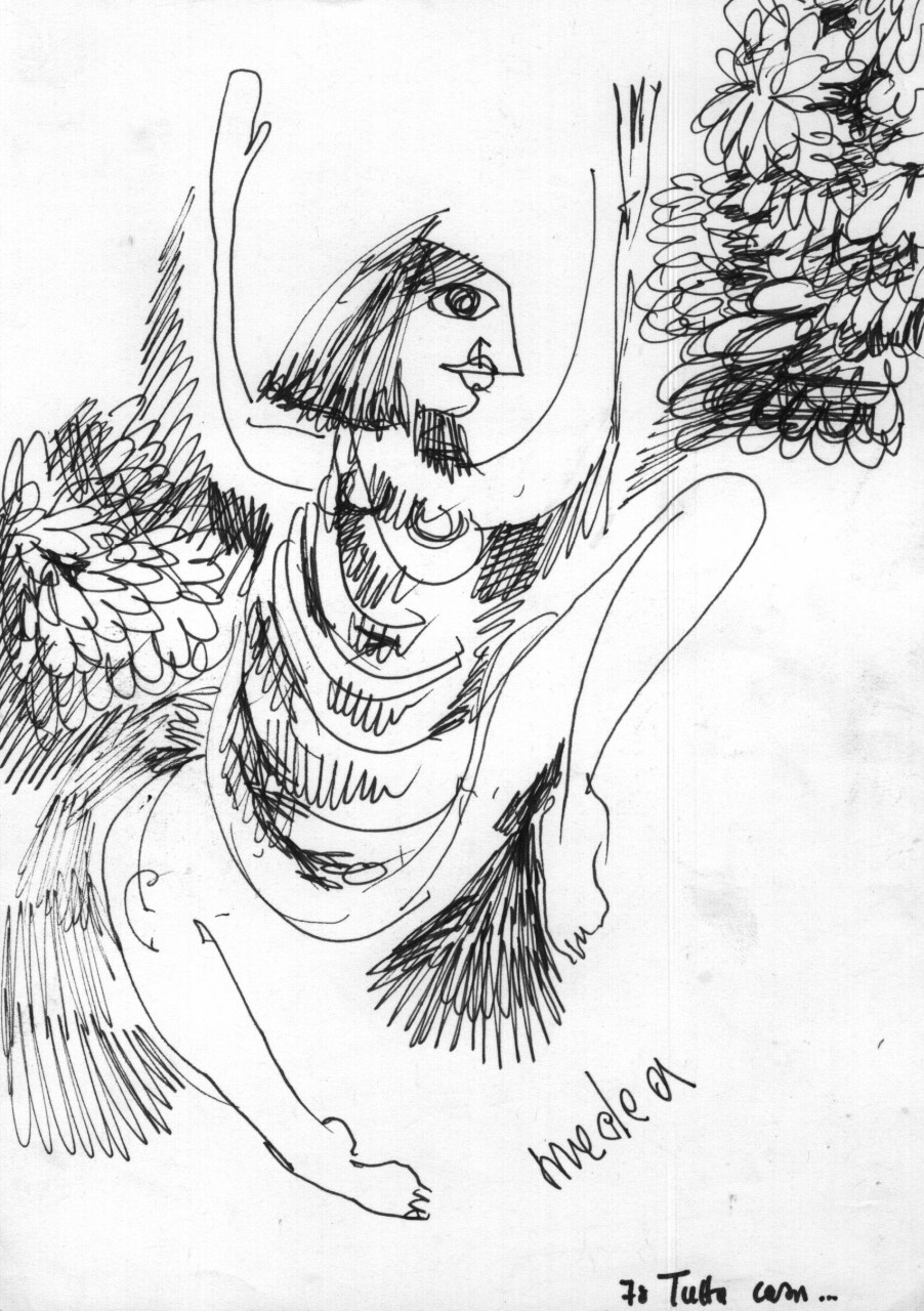 figura femminile danzante (disegno) di Fo, Dario (XX)