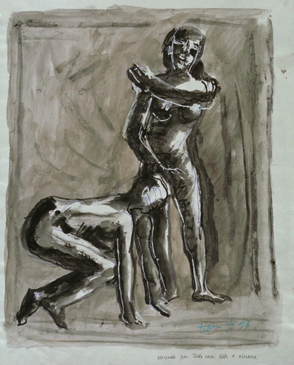 figure femminili, studio per manifesto (disegno) di Fo, Dario (XX)