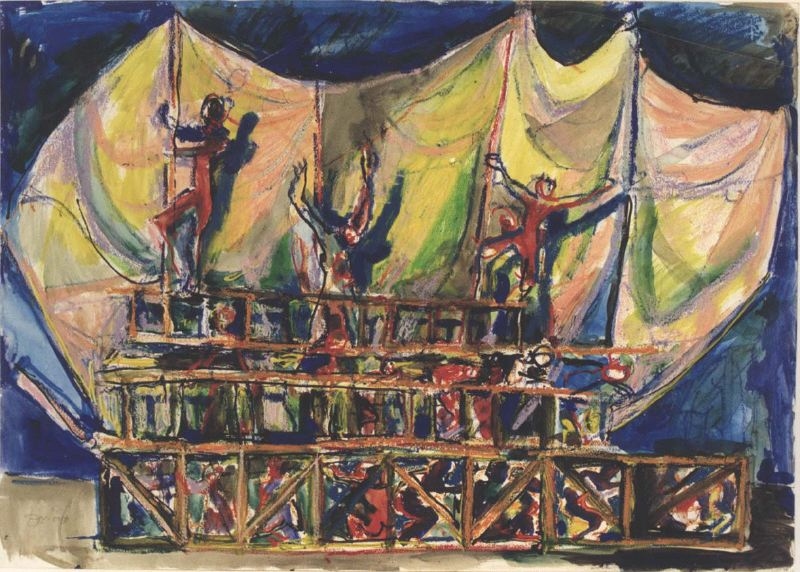 studio di figure per azione scenica (dipinto) di Fo, Dario (XX)