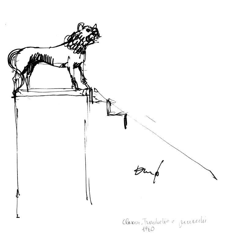 studio per scenografia teatrale (disegno per scenografia) di Fo, Dario (XX)